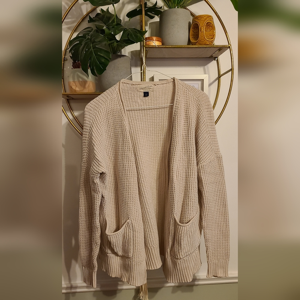Universal Thread Cream Waffle Knit Cardigan